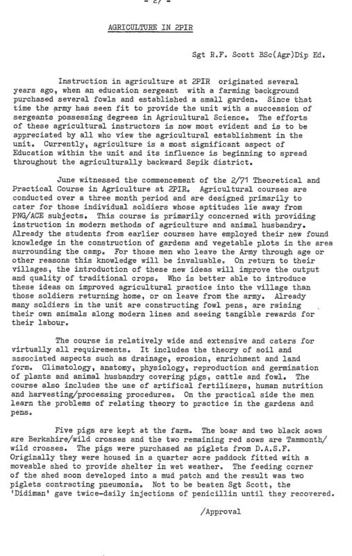 Two Further Extracts from the 1971 RAAEC Newsletter - Two Further Extracts from the 1971 RAAEC Newsletter -